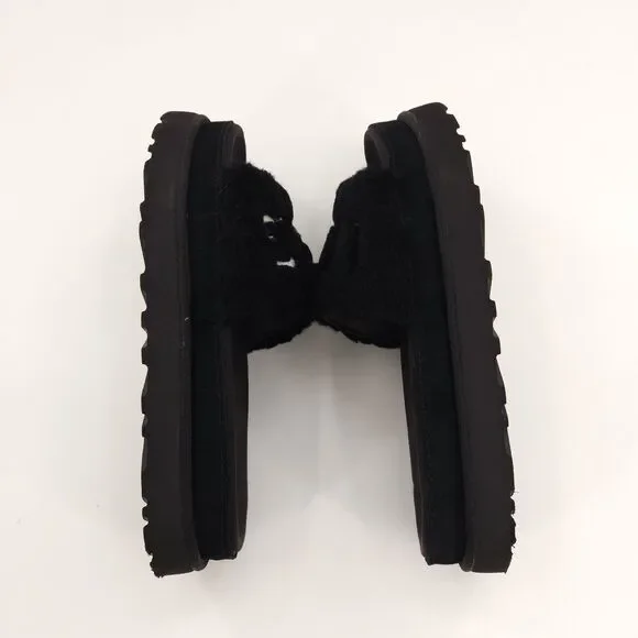 UGG LATON SHEEPSKIN FLUFF SLIDE  Shoes Women Size 7.5 Black 1111236 - Picture 8 of 10